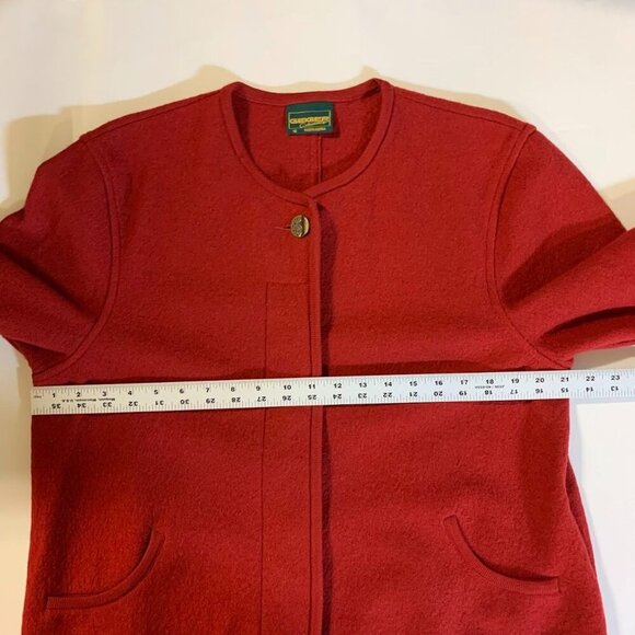 Geiger‎ Women's Wool Button Front Long Sleeve Red Winter Blazer Jacket Size 40 - Picture 12 of 14